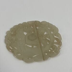 Antique Chinese hand carved Nephrite Jade Belt Buckle